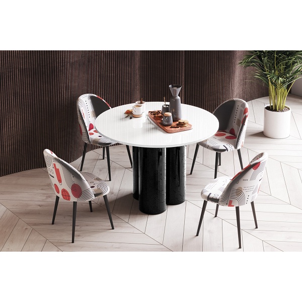 Stół RAVEO - Wariant Kolorystyczny: Biało-czarny - Hubertus